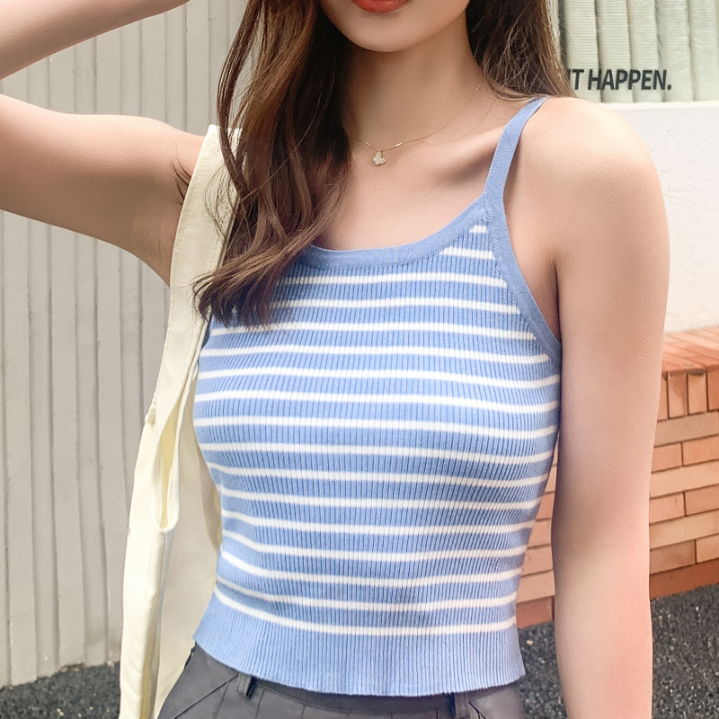 女外圣尔甜辣无袖针织吊带背心