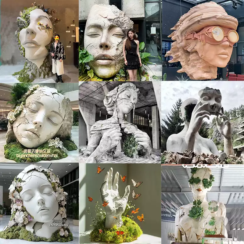 泡沫雕塑巨型搞怪人脸模型摆件