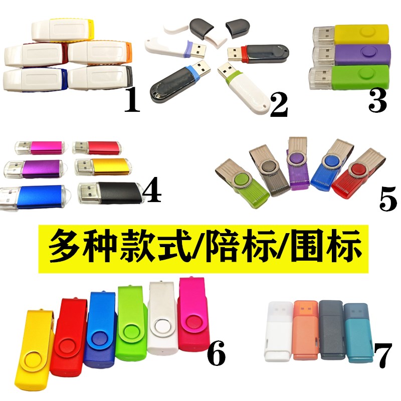招标投标U盘128M 256 512M 1G 2G 4G 8G LED公司礼品可定制LOGO