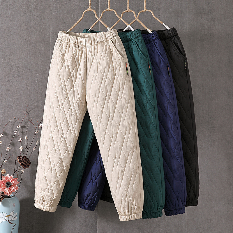 清仓捡漏~羽绒棉裤女冬外穿大码夹棉灯笼裤保暖宽松高腰束口棉裤