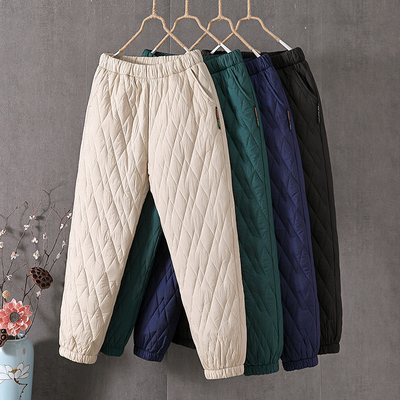 耶芙茹厚款高腰其他羽绒棉裤