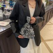 原创满天星亮片日韩套结手腕包闪亮随身小手拎包时尚 手提零钱包潮