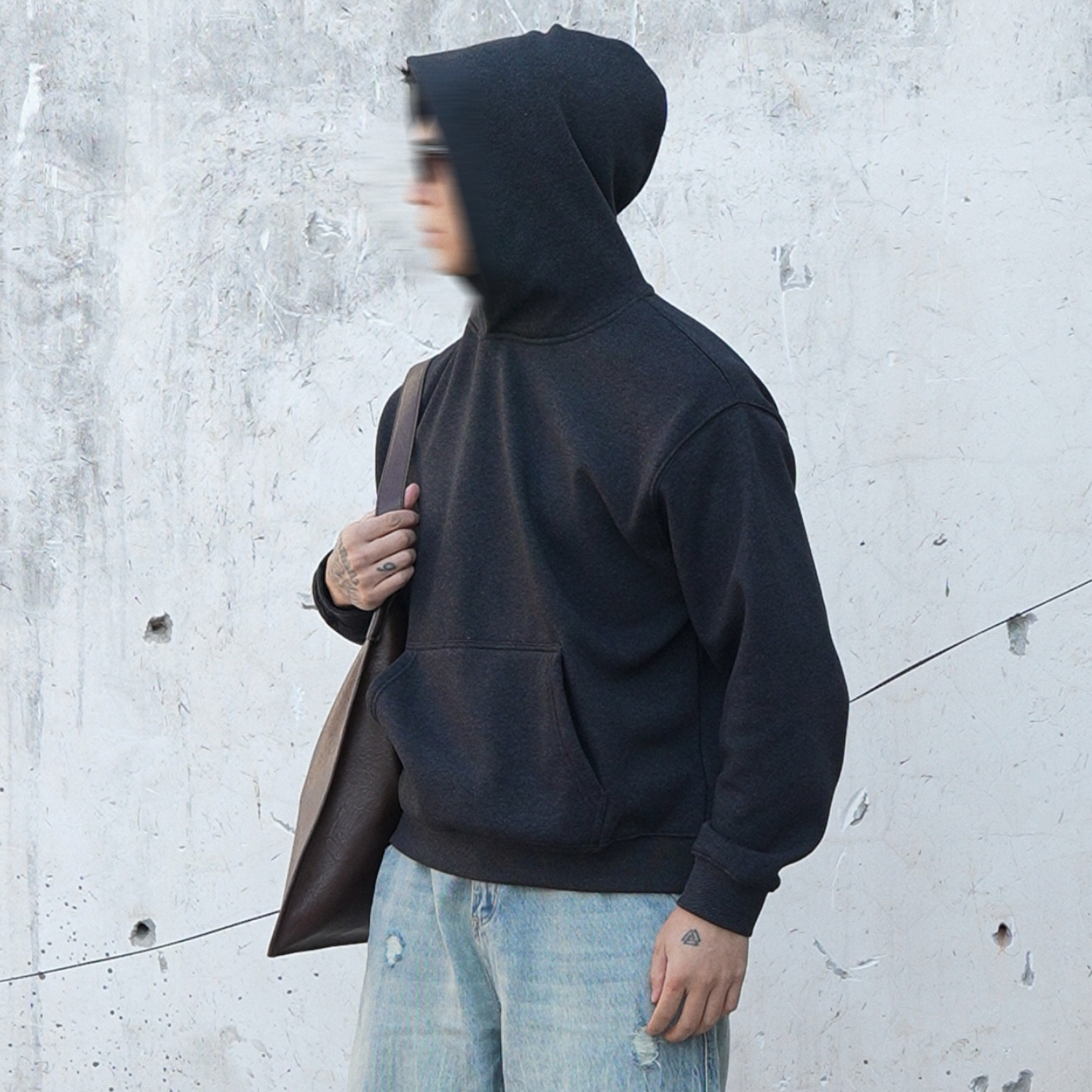 OKKO周边 500G重磅保暖纯色卫衣加绒加厚连帽卫衣套头男女秋冬