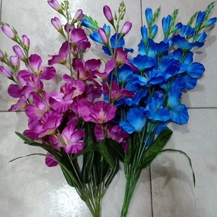 五叉大把剑兰室内客厅装饰仿真花假花绢花落地花束塑料花摆设花艺