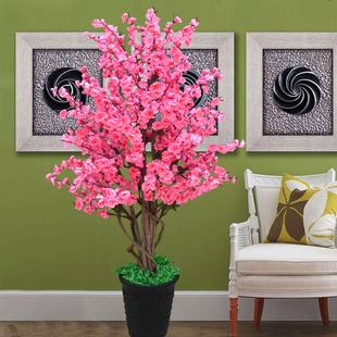 仿真假树大型仿真植物梅花树摆设室内客厅装饰落地人造许愿桃花树