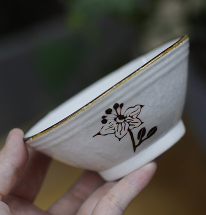 日式陶瓷研磨碗宝宝辅食餐具碾磨器婴儿米糊食物研磨碗  腊梅