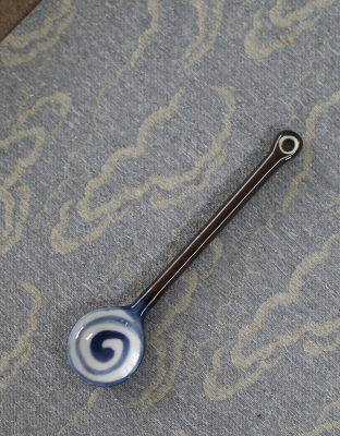 釉下彩动物 棒棒糖陶瓷勺子儿童勺舒适手柄 咖啡勺果酱勺手工手绘