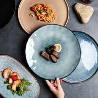 Creative Kiln Maneing Glaze Drive Cemetery Ceramic Personal Restaurant Beautiful Red Western Food Disk Steak Flat