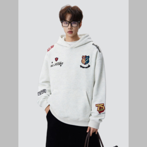 26春美式高街徽章刺绣外套连帽卫衣情侣男宽松705-WY1661-TP48，女装短外套，星座705