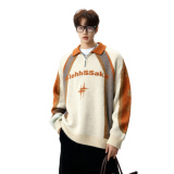 26春新款美式潮牌宽松半拉链套头提花针织衫毛衣男705-Y815-特P68，男装针织衫/毛衣，星座705