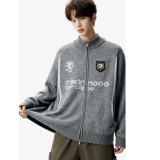 秋冬美式复古字母刺绣毛衣开衫韩版潮流拉链棒球服705-Y813-特P65，男装针织衫/毛衣，星座705