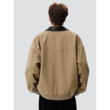 26春美式复古皮领拼接底特律工装夹克男女巴恩风705-JK5893-特P80，男装夹克，星座705