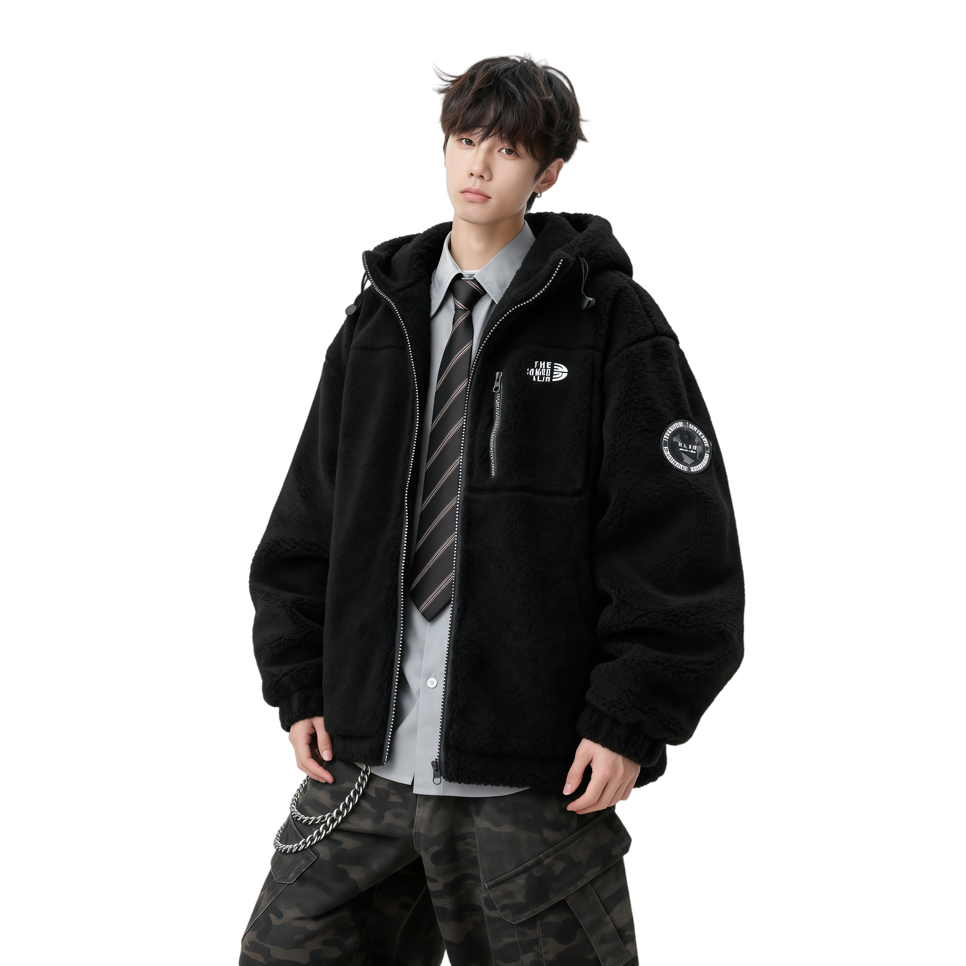 25新过冬大克重羊羔绒贴标刺绣棉衣男外套加棉加厚705-M01-P118,男装棉衣,星座705