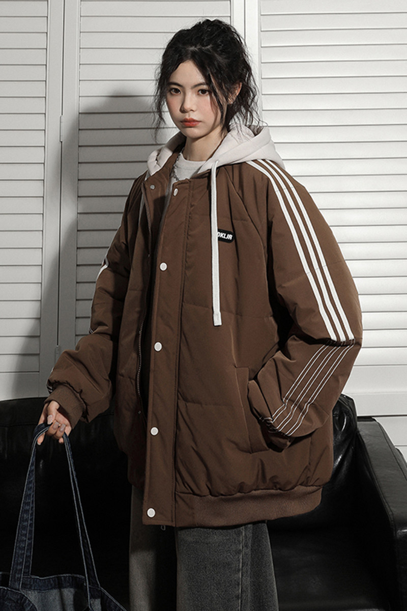 25冬装现货假两件贴标连帽棉衣中性加厚棉服外套705-M501-特P40,男装棉衣,星座705