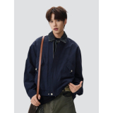 26春新款美式纯色巴恩风假两件翻领休闲夹克外套705-W5885-P78，男装夹克，星座705