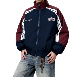 25新潮牌美式撞色拼接加棉加厚立领棉服男女保暖特批 M3700-P100图片
