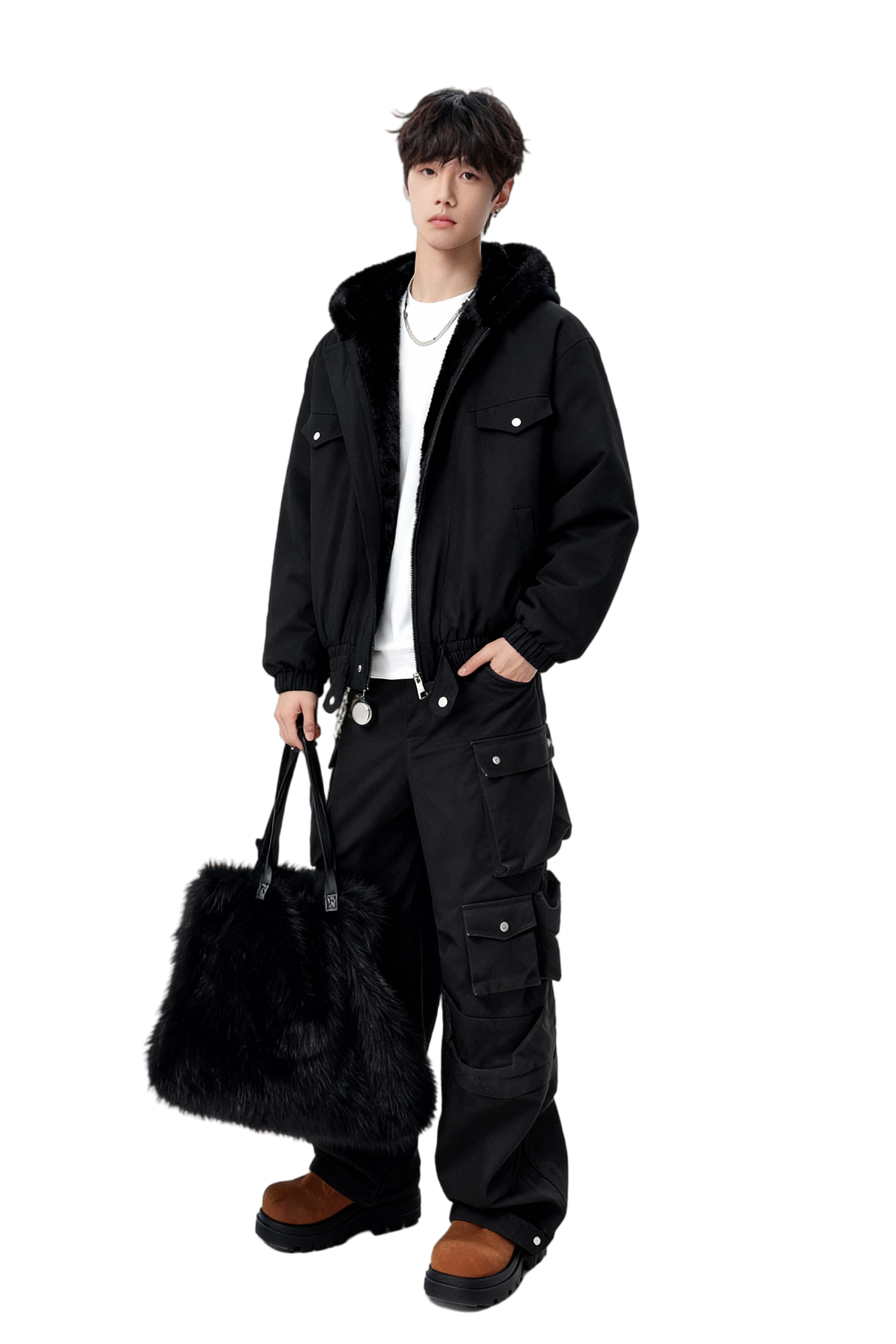 25冬新潮美式连帽座山雕内里全毛加厚保暖外套705-M75-P118限218,男装棉衣,星座705