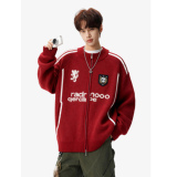 秋冬美式复古字母刺绣毛衣开衫韩版潮流拉链棒球服705-Y813-特P65，男装针织衫/毛衣，星座705