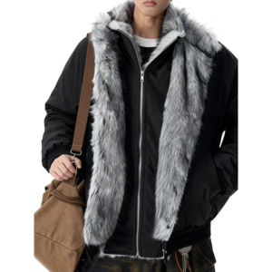 25冬过冬狼毛座山雕假两件棉服保暖加厚外套特批 705-M3691-P108图片