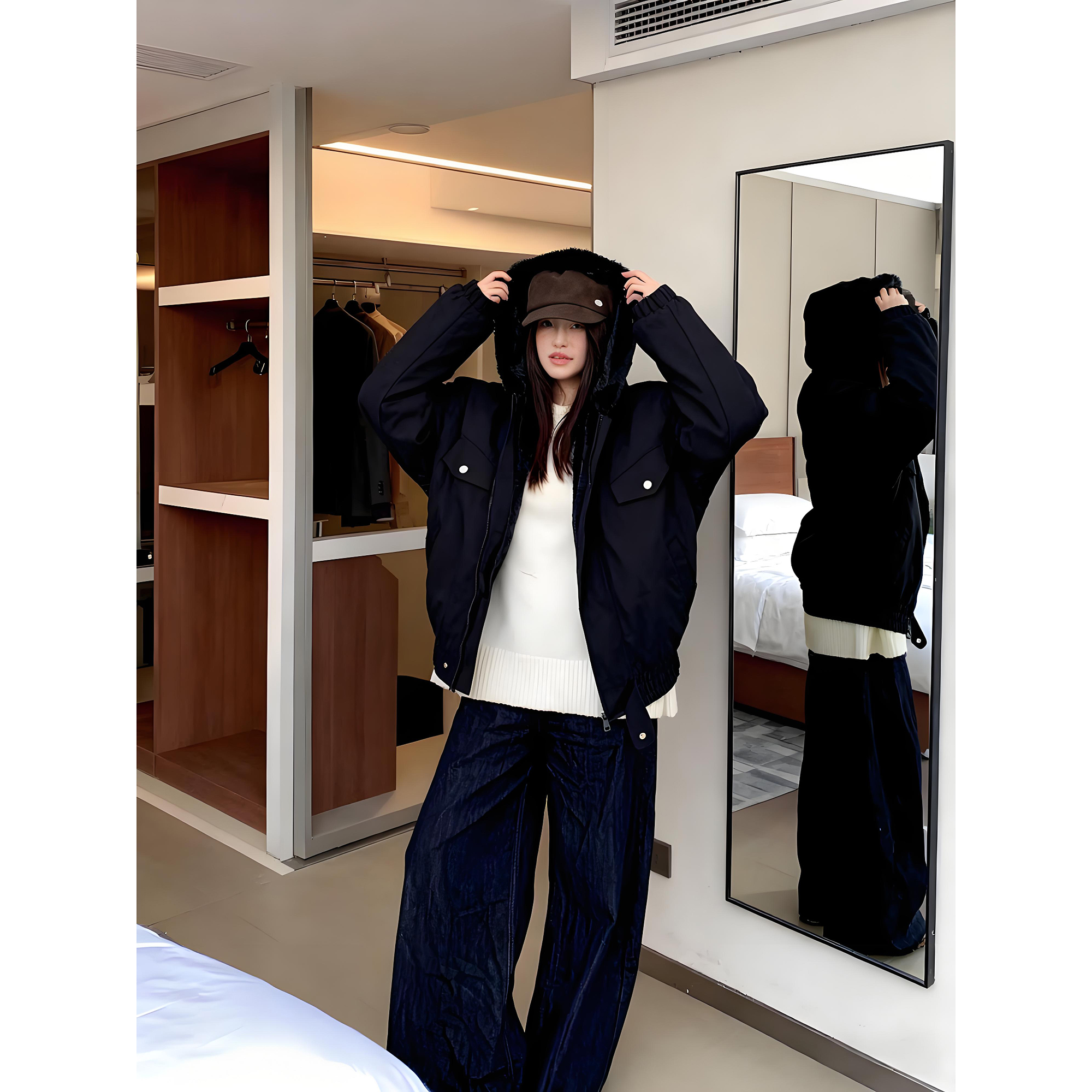 25冬现货中性新美式连帽座山雕全毛厚保暖外套705-M75-P118限218，男装棉衣，星座705