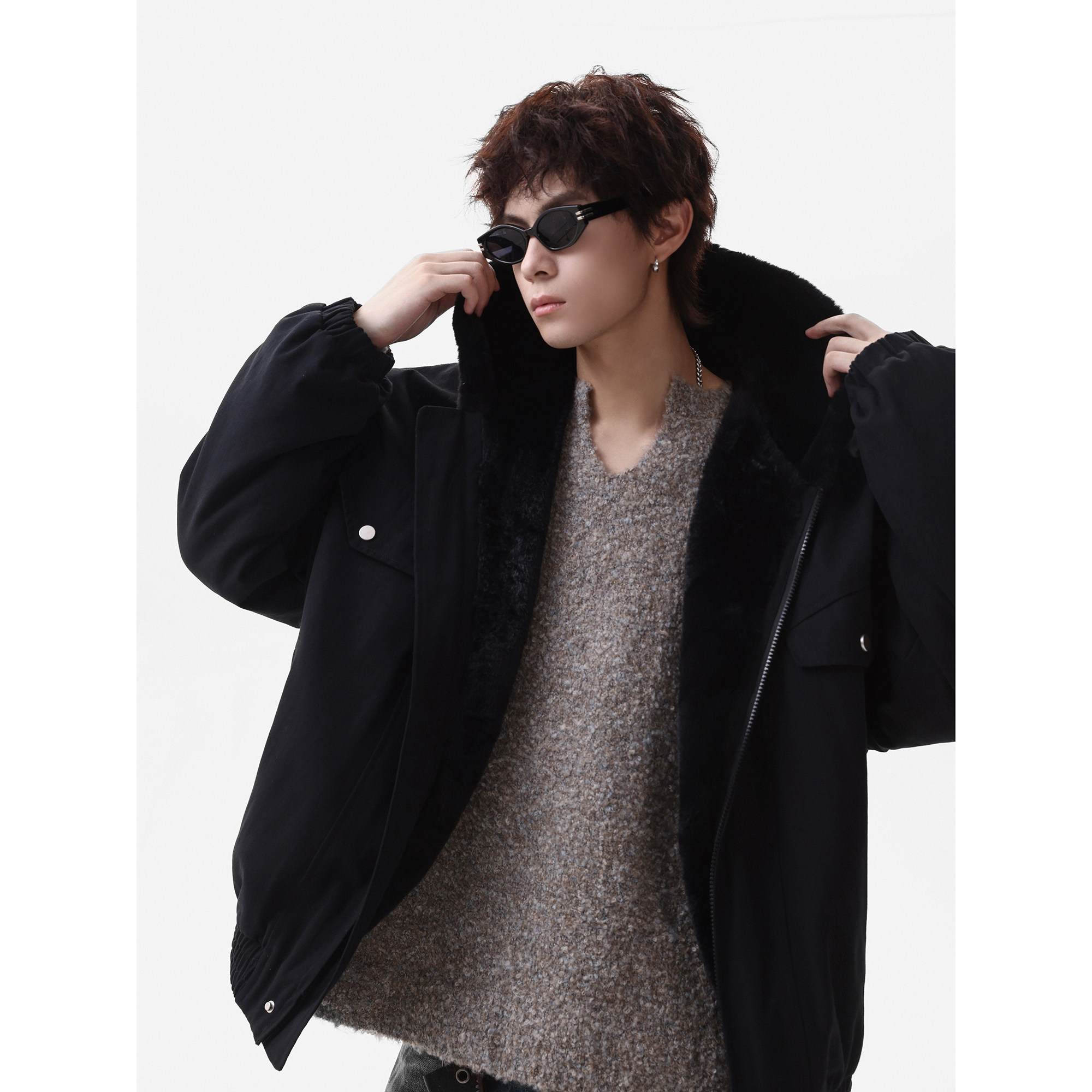 25冬新潮美式连帽座山雕内里全毛加厚保暖外套705-M75-P118限218,男装棉衣,星座705