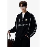 秋冬美式复古字母刺绣毛衣开衫韩版潮流拉链棒球服705-Y813-特P65，男装针织衫/毛衣，星座705