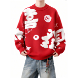 【喜庆现货】新款圆领大红毛衣男百搭宽松打底针织衫705-Y808-P55,男装T恤,星座705, 【喜庆现货】新款圆领大红毛衣男百搭宽松打底针织衫705-Y808-P55,男装T恤,星座705,