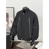 【现货】25秋新美式复古拼接棒球服拉链夹克呢外套705-W8867-P95，男装夹克，星座705