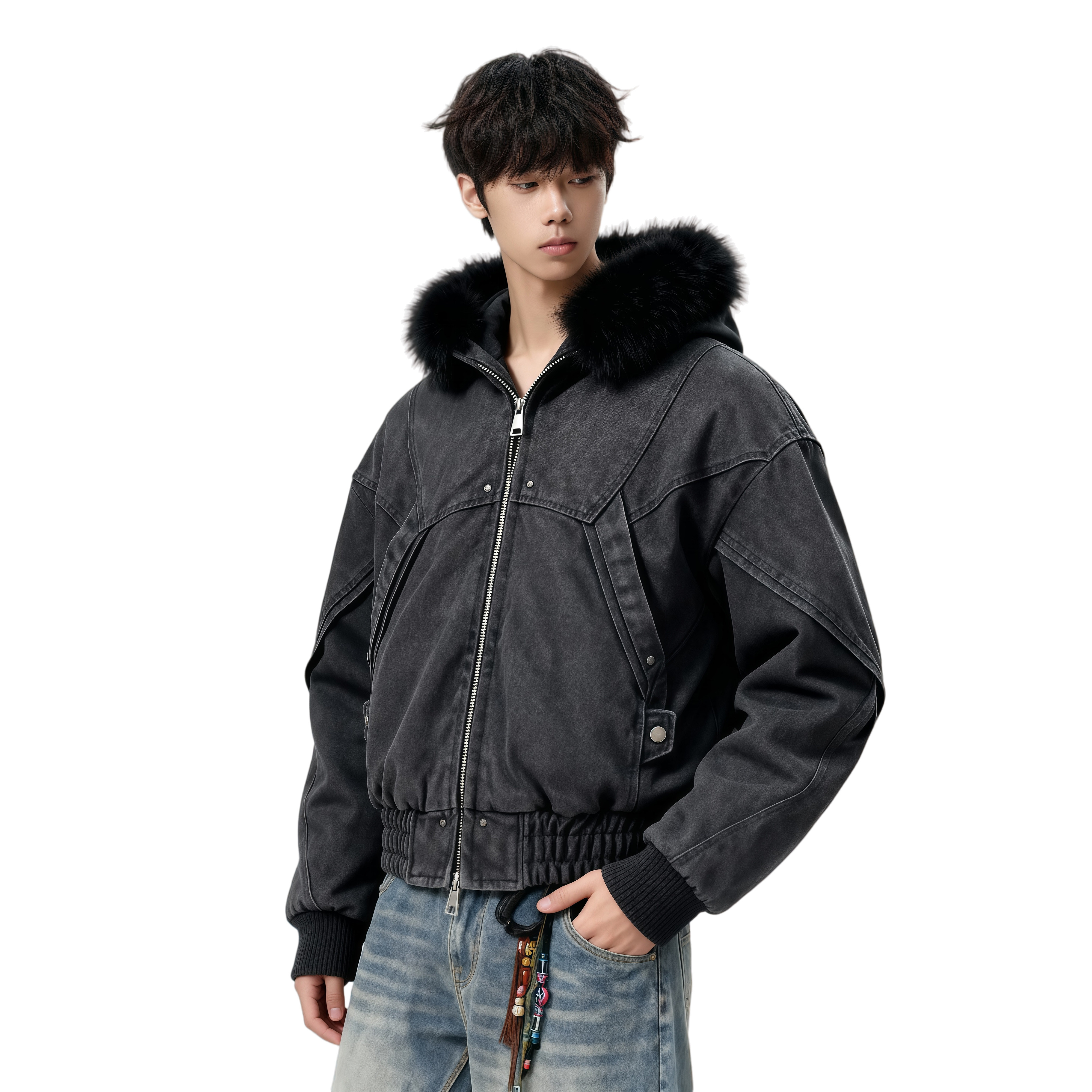 高街潮牌原宿风韩版潮流宽松座山雕加厚棉服特批705-M3697-P128,男装棉衣,星座705