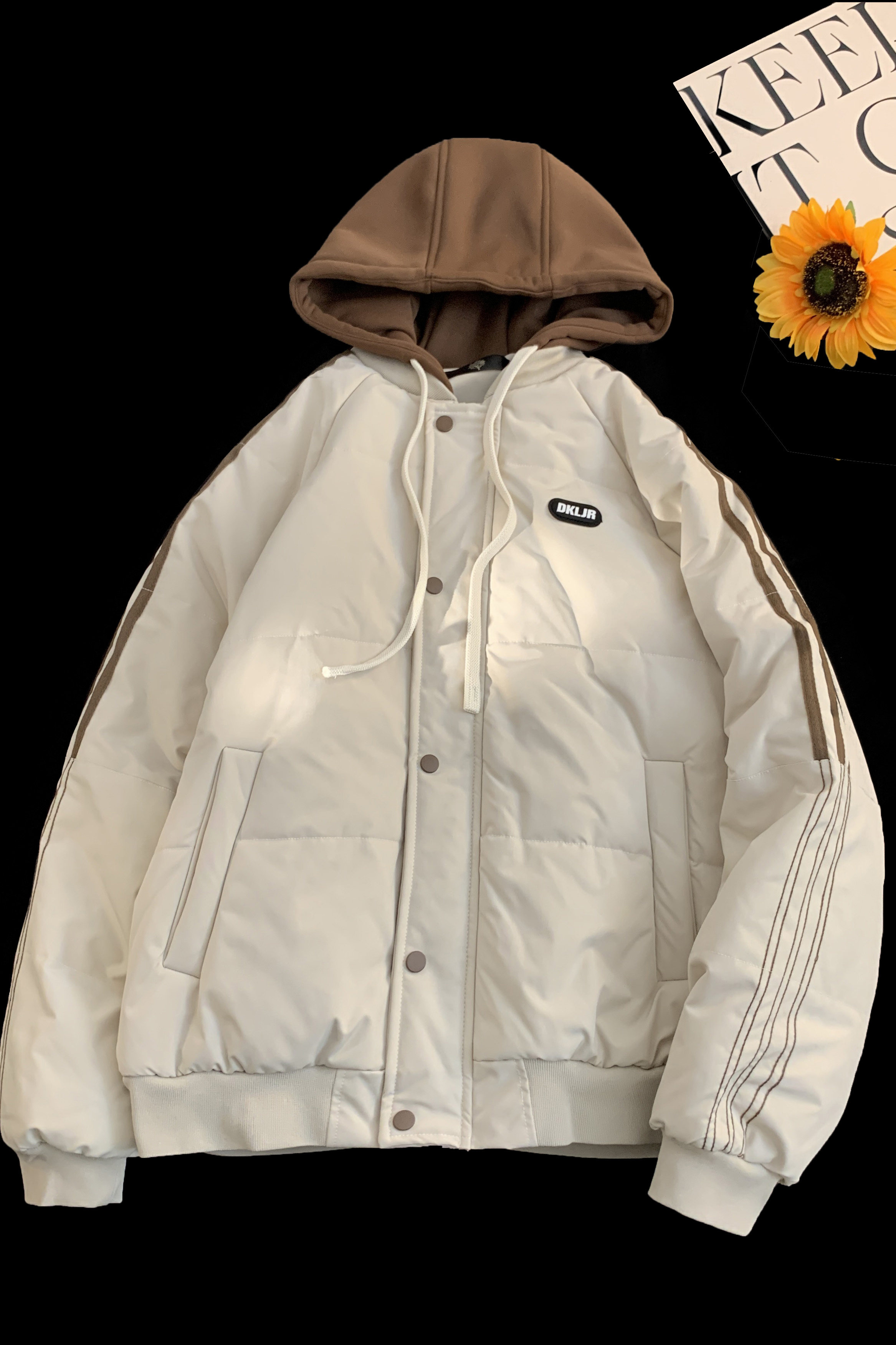 25冬装现货假两件贴标连帽棉衣平铺加厚棉服外套705-M501-特P40,男装棉衣,星座705