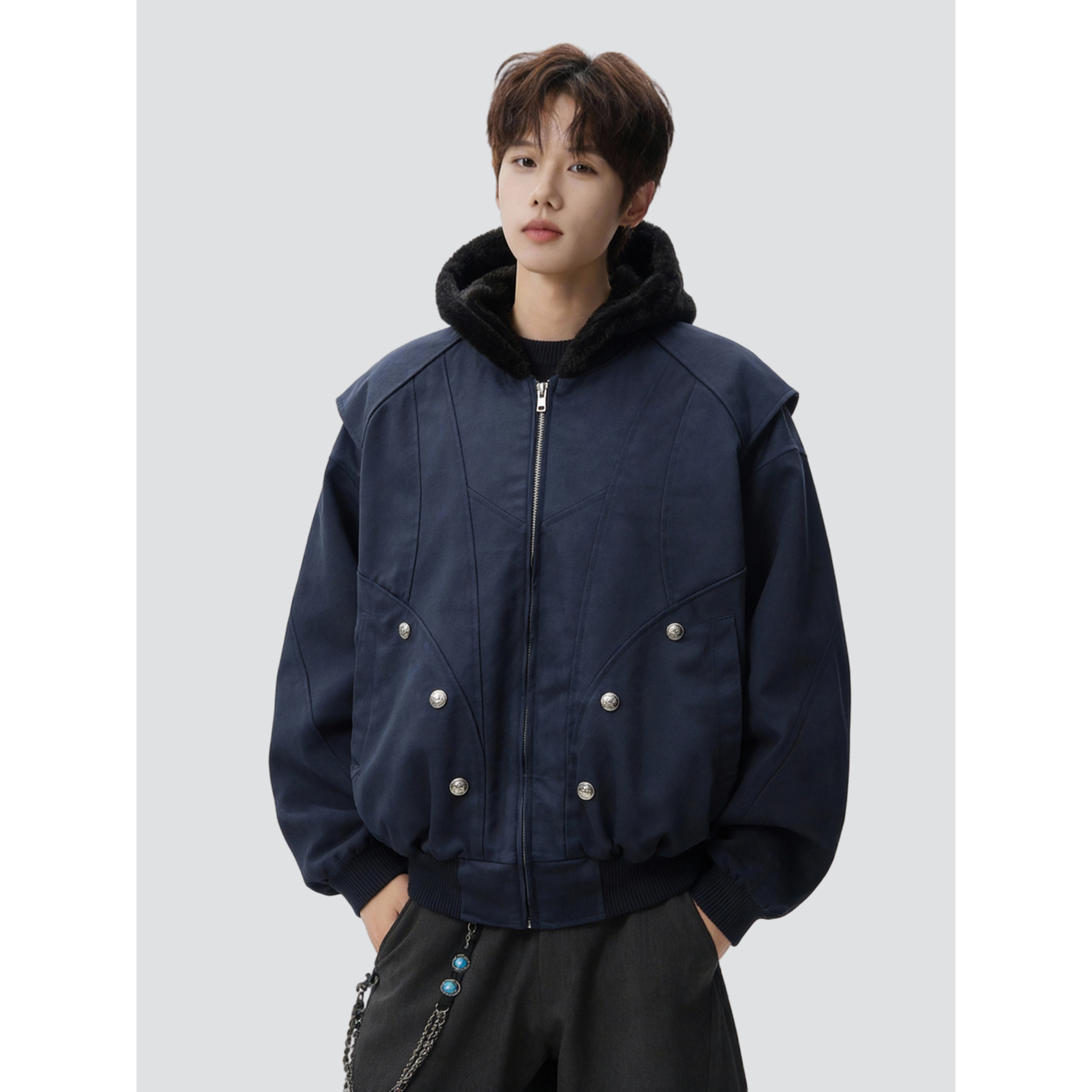 25冬美式复古座山雕潮牌保暖加绒加厚连毛厚外套705-M3707-TP108，男装棉衣，星座705