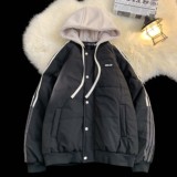 25冬装现货假两件贴标连帽棉衣平铺加厚棉服外套705-M501-特P40，男装棉衣，星座705