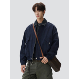 26春新款美式纯色巴恩风假两件翻领休闲夹克外套705-W5885-P78，男装夹克，星座705