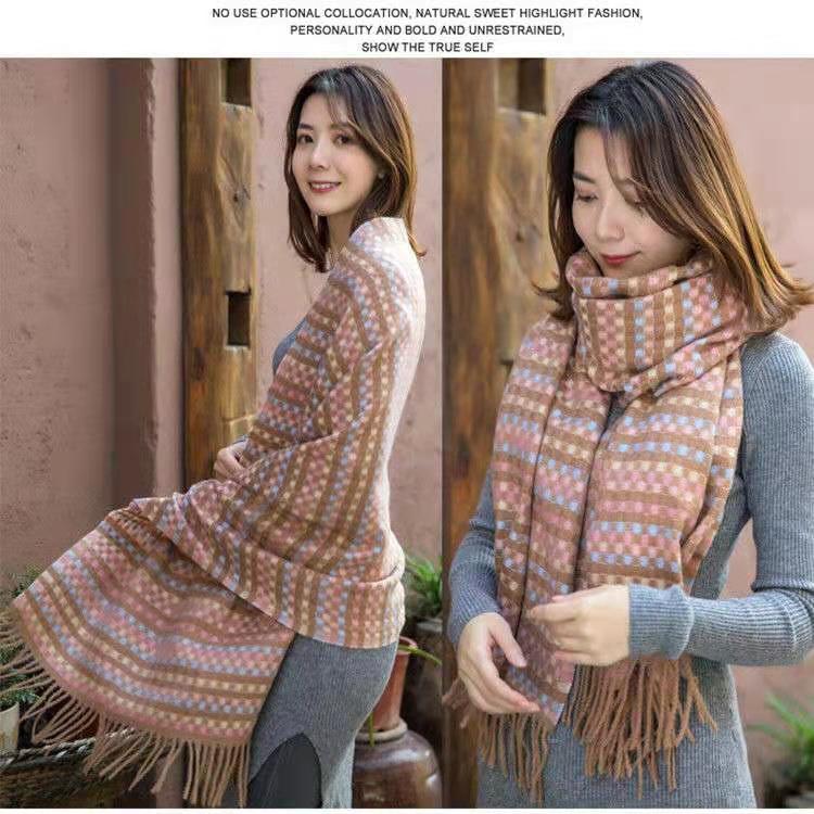 加厚粗毛线学生百搭风仿羊绒围巾