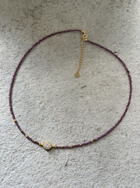 AIHPOS 索壹陆925银紫晶锆石项链