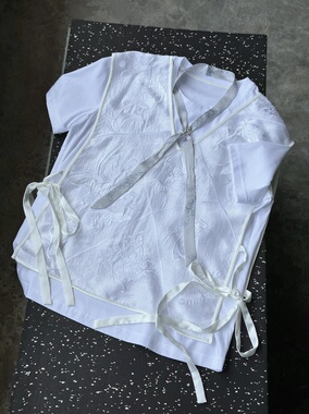 章海燕 新中式真丝刺绣真两件套马甲短袖T恤上衣