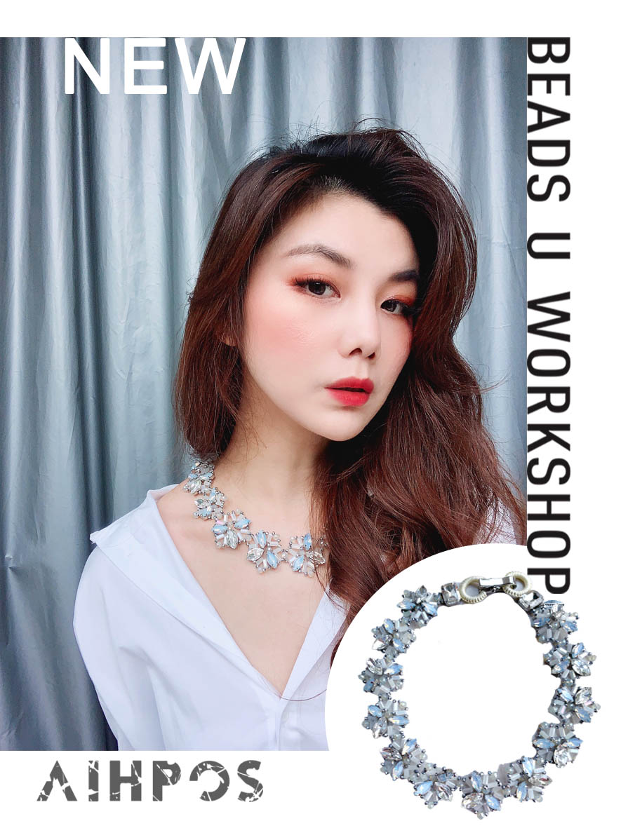 Beadsu Workshop捷克钻串珠月亮石水晶项链 饰品/流行首饰/时尚饰品新 项链 原图主图