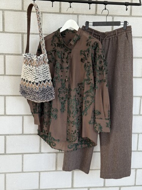 章海燕特殊定制面料刺绣衬衫