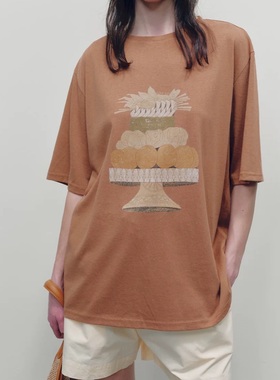 安松室ASONGS｜水果塔印花印花T恤｜睡衣家居服度假套装春夏情侣