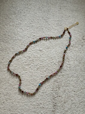 AIHPOS 索壹陆925银兰陵灰葡萄碧玺石榴石项链