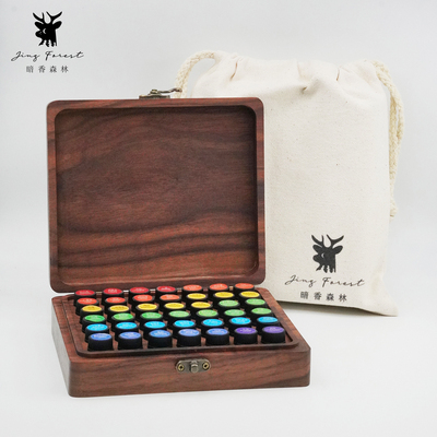 黑胡桃木精油木盒42孔2ml 精油洞悉卡周边 精油盒 送贴纸送精油瓶