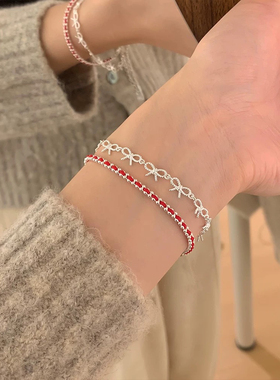 好运编织红绳925银珠缠绕招财