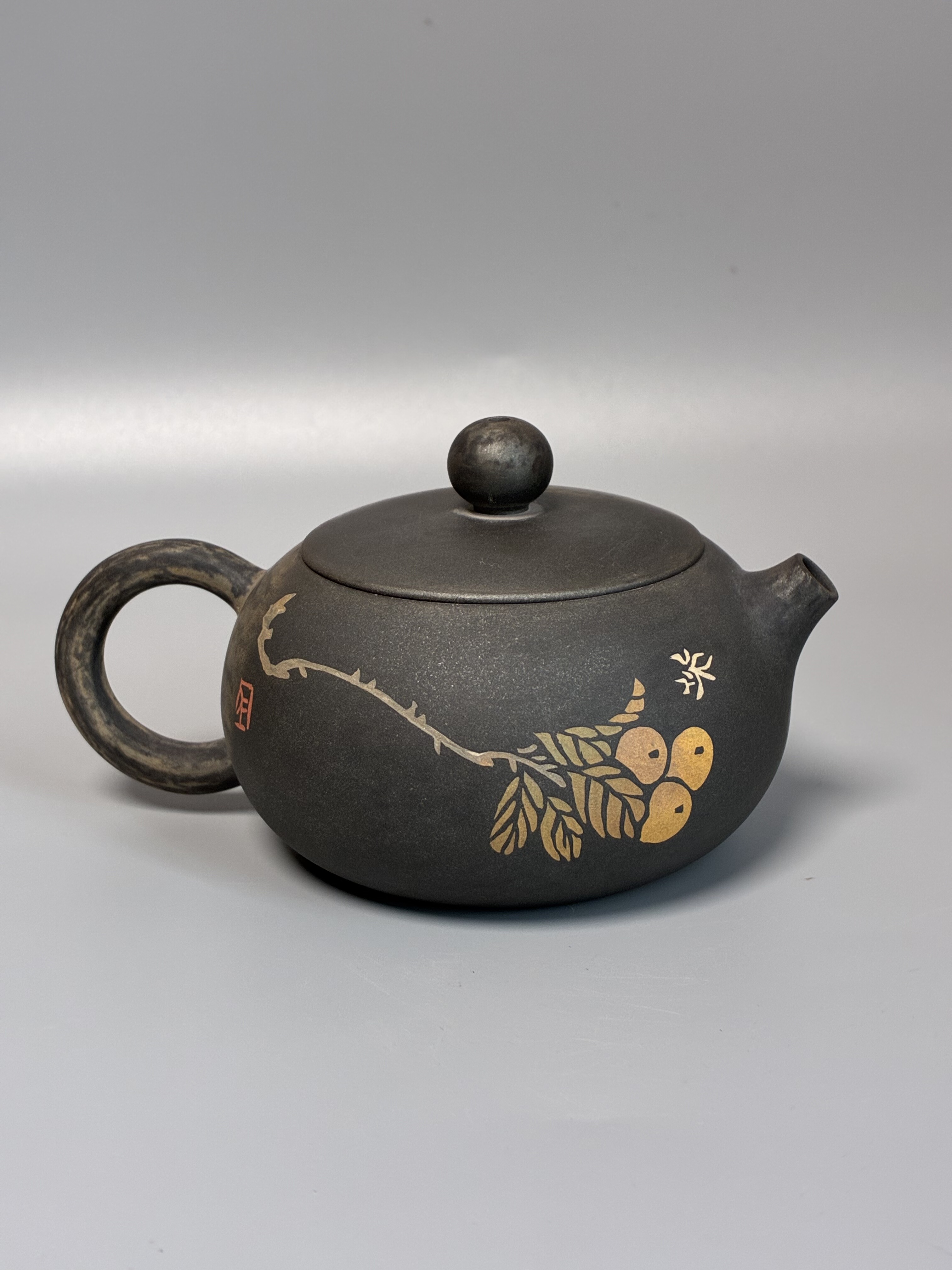 云南建水紫陶纯手工壶阴刻阳填彩填迷你西施小壶手磨精品大师茶壶