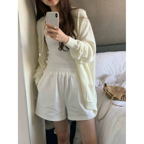 大促清仓！巨好穿V领针织开衫女韩国OUNCE宽松单排扣防晒长袖外套