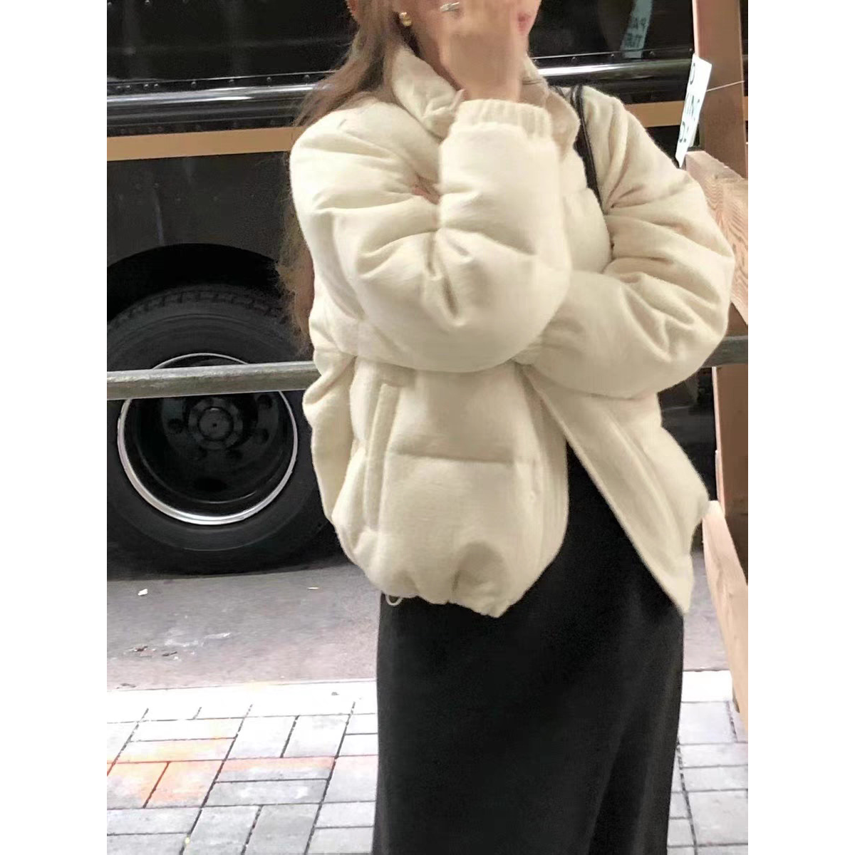 秒发！OUNCE设计师款25秋韩国立领拉链新国标90鸭绒羽绒服外套女