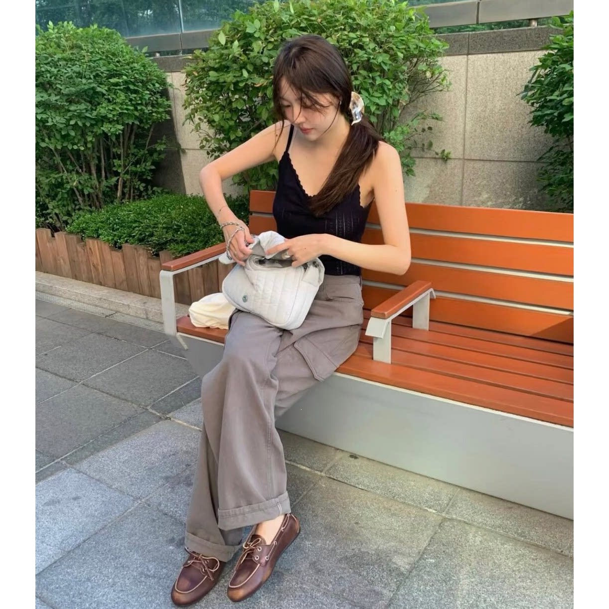 现货！tannat工装风休闲裤韩国东大门26夏季新款直筒显瘦长裤女
