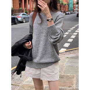 圆领套头中长款 韩国2025秋冬新款 毛衣女 OUNCE慵懒风针织衫 秒发