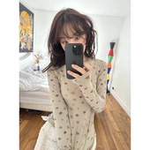 fletta蘑菇印花T恤2026新款 巨好穿韩国圆领打底长袖 上衣女