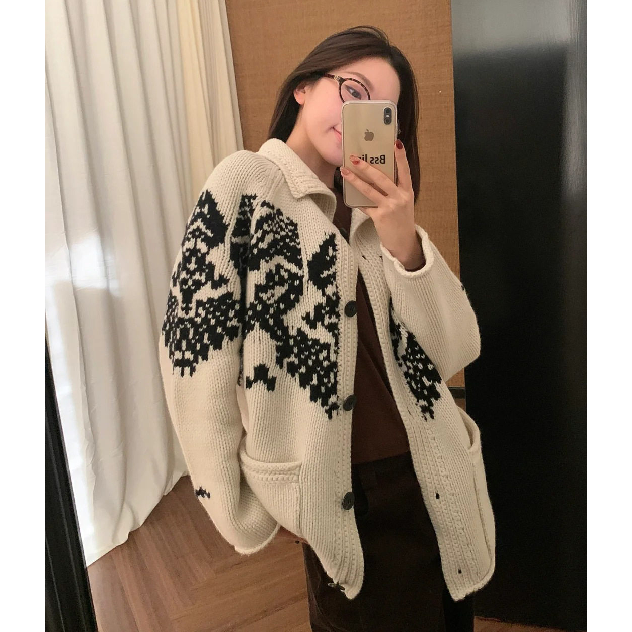 陆续！韩国设计师2026新款ed氛围感费尔岛雪花羊毛针织毛衣开衫女,女装/女士精品,毛针织衫,淘宝优惠券,粉丝福利购,淘宝优惠卷