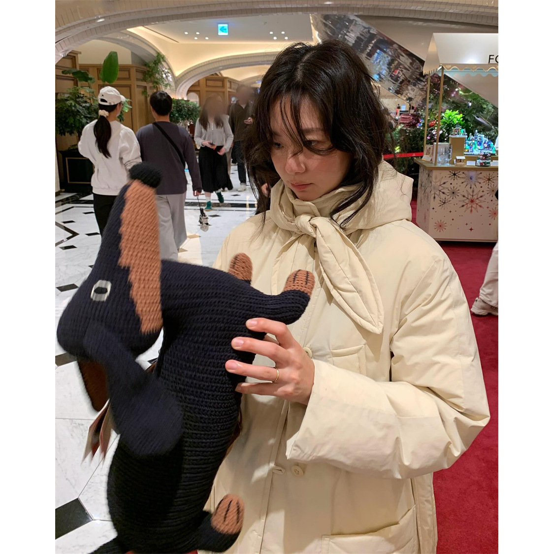 秒发！fever同款25冬韩国设计师cove*nat保暖连帽围领羽绒服外套